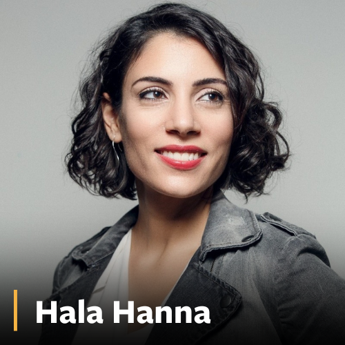 Hala Hanna, woman with short dark hair smiling