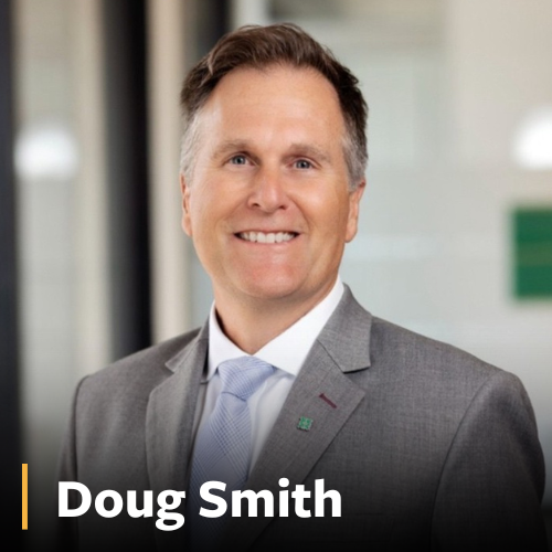 Doug Smith, man in gray suit and blue tie